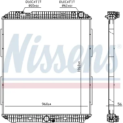 NISSENS 671760 Motor Su Radyatoru Cercevesız Mercedes Actros Mp4 Mp5 1824-4163 13=>; Antos 1824-3363  12=>; Arocs  A9605002501