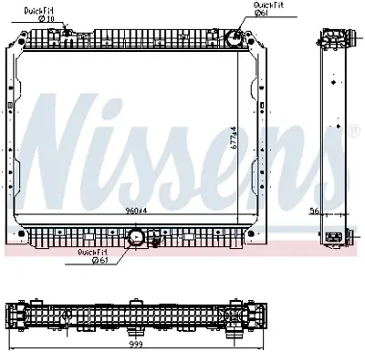 NISSENS 627003 Motor Su Radyatoru Cercevelı Mercedes Actros Mp4-Mp5 Euro6  A9605002901