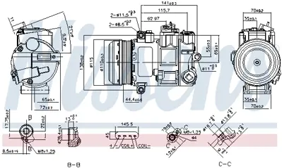 NISSENS 890696 Klima Kompresoru X204 08>15 W204 08>14 S204 08>14 C204 11> W212 09>16 C207 09>16 R172 11> A0032308711