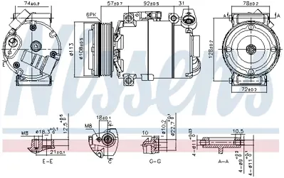 NISSENS 890714 Kompresor Ford Focus 11>                                GV6119D629DB