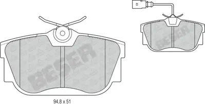 BESER 4345 Fren Balatası Arka Transporter T4 96>04 GM 94410202503, GM 94410202504, GM 94410202505, GM 94410202506, GM 94410202507