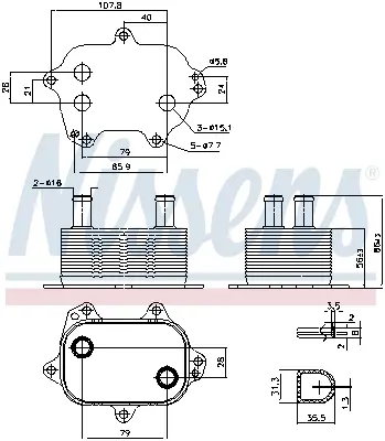 NISSENS 91205 Yag Sogutucu A4 16> A5 17> A6 15> Q5 17> 2.0tdı Cnha Czja Ddda Desa Deta Dfva 3N115389N