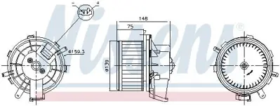 NISSENS 87622 Kalorifer Motoru Opel Movano C - Boxer - Jumper 15> 6441Y1 6441Y1DUBL 6441Y2 6441Y3 6441Z2 77364058 77364090 77364287