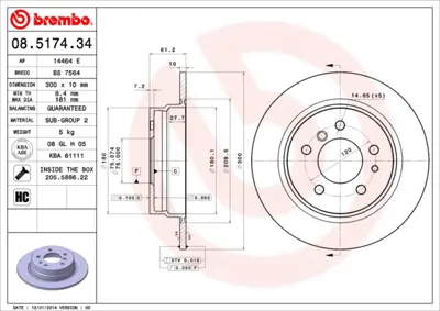 BREMBO 08517434 Fren Diski (Tek) Arka Düz Bmw E34 1156668 1157334 1157563 1157953 1158221 1158266 1158270 1158562 1159900 1160198