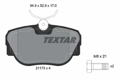 TEXTAR 2117302 Fren Balatası Ön 180419006 DB1130 34111161347 34111154443 2117302 BA2026 2200420 29600 PF0009 RA02971