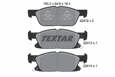 TEXTAR 2241201 Fren Balatası Ön KTJ1GC2K021AA 302530 KTLX612K021CYC 13046073212NSETMS 5502222588 F2GC2001BF LP3757 252241219 P24188N DPX3046