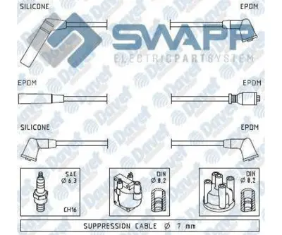 SWAPP 50068 Bujı Kablosu Matız 98 F8cv Bosch 4lu Set   #### 96256433 36506 RCDW1202 912008350SW T441B 7367 3A00125 73684 4015 DRL651