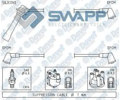 SWAPP 50111 Bujı Kablosu Mazda 323 18ı 16v 8994 Mx3 94 B6d   #### 0K20118150A