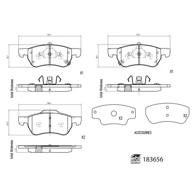 FEBI BILSTEIN 183656 On Fren Balatası Mg Zs 1.0 1.5 18> 10088104