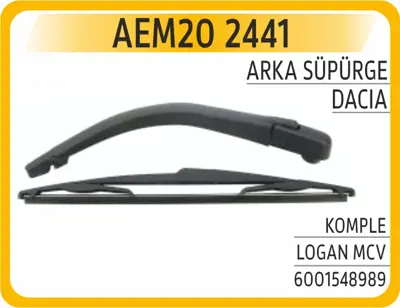 AEM 20 2441 Arka Süpürge Komple Dacıa Logan Mcv GM 6001548989, GM 28790BN701, GM 28795EL00A, GM KE28889905AC, GM 6272563, GM 7711422568, GM 1608396280, GM 642392, GM 6426LV