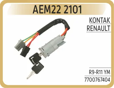 AEM 22 2101 Kontak Kılıdı Anahtarlı R9 R11  GM 7700813973, GM 7700772942, GM 7700306570, GM 770081397, GM 770030657, GM 7701044087, GM 7700767404