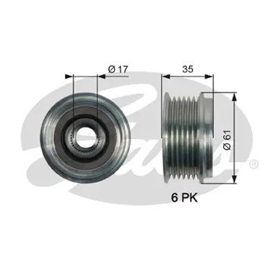 GATES OAP7166 Alternatör Kasnağı Audı A4,A5,A6,A7,A8,Q5,A7 - Porsche Cayenne,Macan,Panamera - Vw Amarok,Touareg 3.0 B. / 3.0 4.2 D. 535022210 ALP2503 F51140