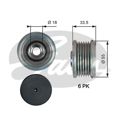 GATES OAP7216 V Kayış Gergi Rulmanı 101716 535012310