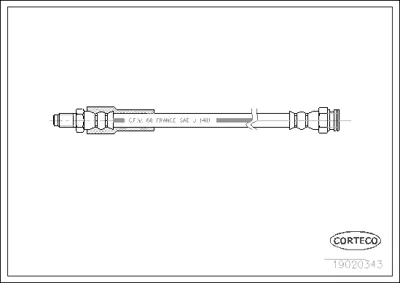 CORTECO 19020343 Fren Hortumu LH1936 LH2143 PHB160