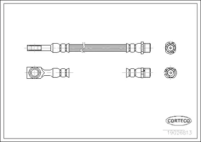 CORTECO 19026813 Fren Hortumu- Alfa Romeo 164 Opel Astra G Hatchback (F48 - F08 ) 1.6 16v (98 - 05) 1987476201 204E865E01 24524102003 6145620015 6T46791 FHY2241 LH6073 PHD471