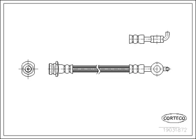 CORTECO 19031872 Fren Hortumu 180E865E01 1987476338 24529001803 440019031872 6145250026 FHY2306 LH6283 PHD424