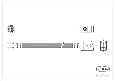 CORTECO 19032194 Fren Hortumu 1987476910 237E865E01 6T47393 FHY2426 LH0166 PHA347
