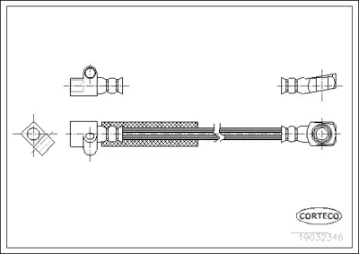 CORTECO 19032346 Fren Hortumu 1609901 1987476409 31581510 6T46153 83529403153 83629403153 LH2810 PHD226