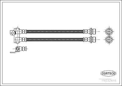 CORTECO 19032416 Fren Hortumu 1987476615 24524503983 398E666E11 6T46220 FHY2343 LH0258 LH2333 PHA277