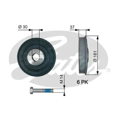 GATES TVD1002A Krank Kasnağı 1987945603 21653150 24628 28525 33782 33783 544003910 544003920 62924628 62928525 62933782 62933783 80000873 80001811 DP016 DP3150 DP3150K DPV1056 VKM93301