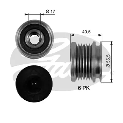 GATES OAP7040 Alternatör Kasnağı Audı A3 Ford Galaxy Seat Cordoba Vw Caddy, Golf 1.0-2.9 11.91-06.06 1000531006 1127011846 11701 120009 30030093 535000110 588014 ALP2325 DB0243 F51007 VKM03106 ZN5381