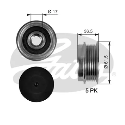 GATES OAP7041 Alternatör Kasnağı Audı A4 1.9tdı 95-01 1000531007 1127011847 120008 15252 30140007 535000410 588051 ALP2328 DB0245 F51008 VKM03102 ZN5382