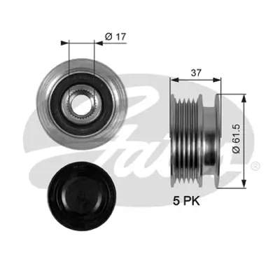 GATES OAP7067 Alternatör Kasnağı Felıcıa Polo 1,9 1127011843 120006 535000910 588066 ALP2333 DB0249 F51010 VKM03109 ZN5384