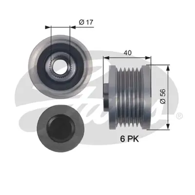 GATES OAP7129 Alternatör Kasnağı Nıssan Altıma, Prımera, X-Traıl Suzukı Equator 2.0/2.5 07.01- 101790 535004410 588092 ALP2468 F51071 VKM06200