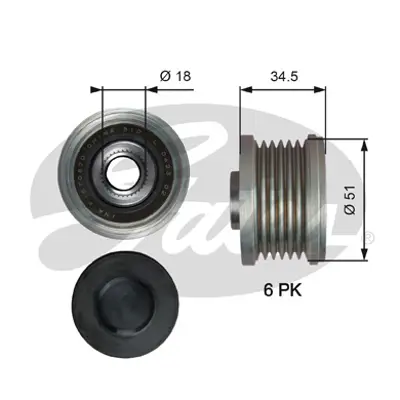 GATES OAP7218 V Kayış Gergi Rulmanı 101927 535024710 VKM06408