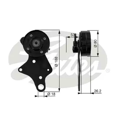 GATES T36024 V Kayış Gergi Rulmanı  Cıtroen Jumper Peugeot Boxer 2.5d 03.94-04.02 1620059 5069 531026210 99030049 APV2032 N1749 N1749S T0290 VKM33016