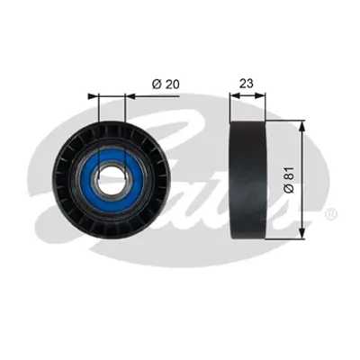 GATES T36208 V Kayış Gergi Rulmanı (20*80*23) 1.4 1.6 Tofaş Fıat Tempra, Tıpo, Uno, Punto 93-97, Palıo 96-02, Ducato 1.9 D 94-02 11294 1626005 70030021 APV1032 T0031 VKM32242