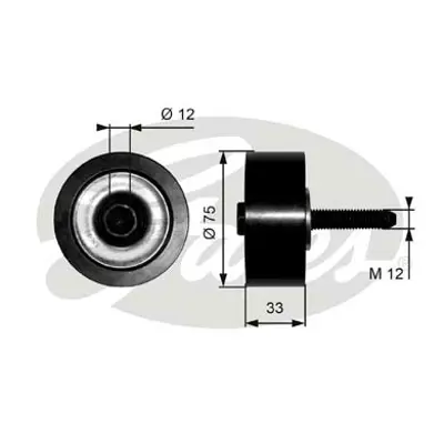 GATES T36291 V Kayış Gergi Rulmanı * Saplamalı * (12*75*33)  Klimalı 904/ 906 > 2101UN 30948 340001008 APV2818 VKMCV51047