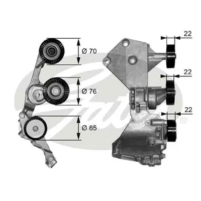 GATES T38466 V Kayış Gergi Kütüğü (75*23) Mercedes A Serisi (W168) 1.6 1.7 D. 98-04 Vaneo (414) 1.7 D. 02-05 1626134 534024410 APV2644 N1941 N1941S1 N1941S2 N1941S3 T0611 VKM38069