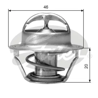 GATES TH03082G1 Termostat  82 °c Chevrolet Alero 2.4 99-04, Cıtroen C25 2.5 81-94 , Peugeot J5 2.5 90-94 5204282 819838 9000106 TH124880J