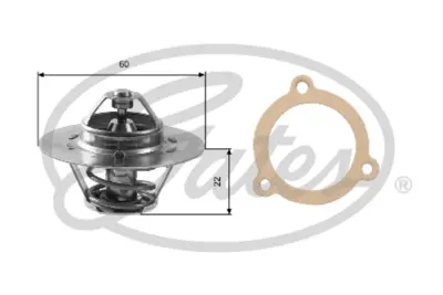 GATES TH12480G1 Termostat  80 °c Skoda Rapıd (1.2 1.3) 83-91, Favorıt 1.3 91-97, 130gl 85-91, 3306058 78465 78465S 820541 TH460880J