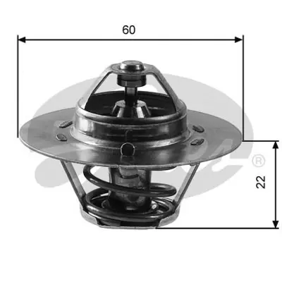 GATES TH12488G1 Termostat  88 °c Skoda Favorıt 1.3 88-94, Felıcıa 1.3 94-00 3306059 5320388 819927 CT5451 TH460888J