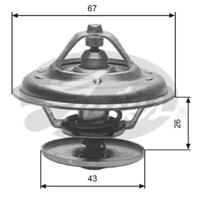 GATES TH13380G1 Termostat  	80 °c 12282790000 172218 24643 26627 5305479 78260S 78333 78577 78578 78578S 820059 820520 9000036 ADA109206 ADZ99213 CT5246 CT5345 DT1032V TH143578J TH151380J