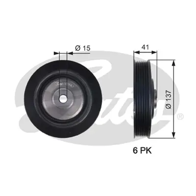 GATES TVD1043 Krank Kasnağı 24933 544005910 60924933 60933705 80000386 80001999 DP038 DP0386 DPV1145 VKM93605