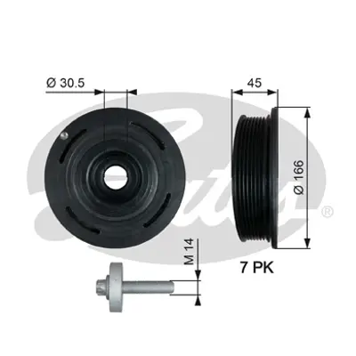 GATES TVD1054A Krank Kasnağı 2154005 32133 33700 544009810 60932133 60933700 80004400 DP1058 DPV1230 VKM93616