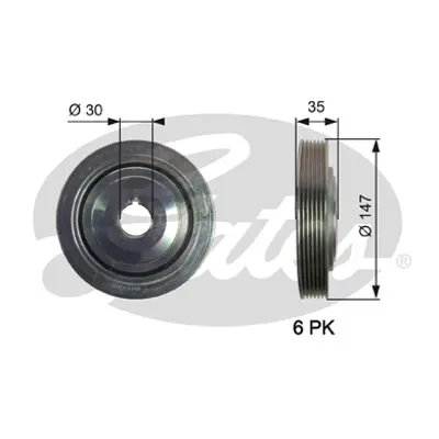 GATES TVD1101 Krank Kasnağı 32113 33808 544009910 62932113 62933808 80001556 DP077 DP1057 DPV1148 VKM93325