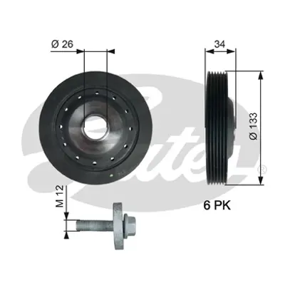 GATES TVD1113A Krank Kasnağı 1987945620 45178 45179 544009120 80004781 DP041 DP1045 DPV1061 F78010 VKM93612