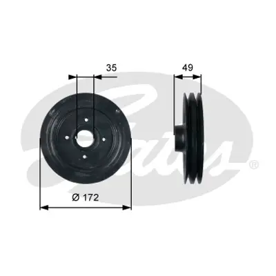 GATES TVD1123 Krank Kasnağı 30408 544010710 80001832 80930408 ADC46111 ADC46120 DP072 DP1086 DP1086K DPV1156 VKM96509