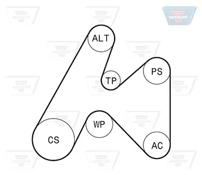 OPTIBELT 6 PK 1660KT1 Kanallı V Kayış Seti K016PK1660 VKMA36006