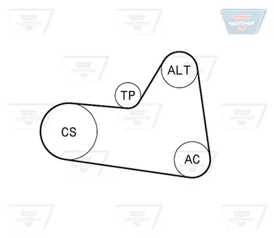 OPTIBELT 6 PK 1710KT1 Kanallı V Kayış Seti K036PK1708 VKMA33161 VKMA33166