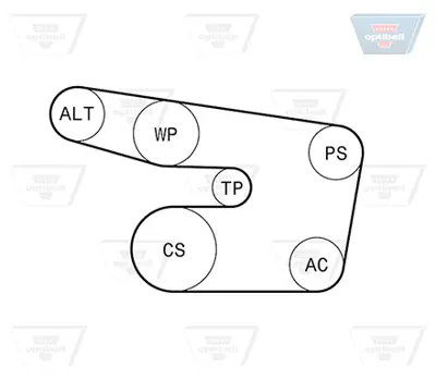 OPTIBELT 6 PK 1873KT1 Kanallı V Kayış Seti K016PK1873