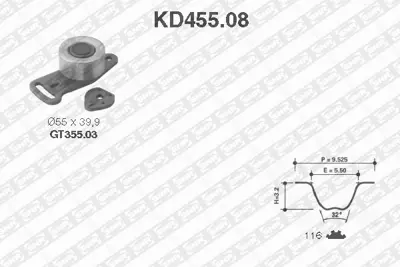 NTN / SNR KD455.08 Triger Seti 116x190 Trafıc 2.0 89-97 -Master 2.0 86-98 -R25 2.0 84-93 -R21 2.0 86-94 - Safrane I 2.0 92-96 -Espace Iı 2.0 91-96 