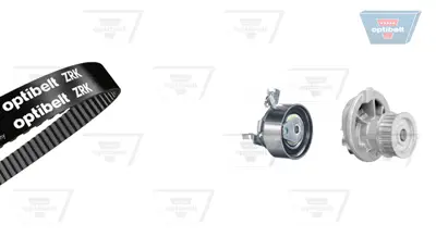 OPTIBELT KT 1027 W1 Su Pompalı Triger Seti Opel Astra 1.6 95>98 Omega 2.0 86>94 1987948507 KP15367XS KTBWP2540