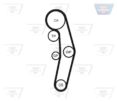 OPTIBELT KT 1238 W1 Devirdaimli Triger Seti 120x300 Audı A3 (8p1) 2.0 Tdı 05.2003,Seat Altea (5p1) 2.0 Tdı 03.2004,Skoda Octavıa Iı (1z3) 2.0 Tdı KTBWP3423