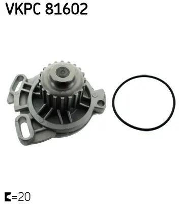 SKF VKPC 81602 Su Pompası (Devirdaim) Audı 100 (2.0 D. / 2.0td. / 2.4 D.) Volvo 240,740,940,960 (2.4 D. / 2.D Td.) Vw Lt (2.4 D.)(1s, Dw) 240422 3054 506105 538010410 980146 A154 AQ1035 DP004 P527 PA380P WP0003V WP0009