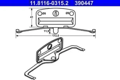 ATE 11.8116-0315.2 Balata Sacı  E 87-90-91-92-93 Ön Tek GM 21116440000, GM 2283363, GM 34112283363, GM 34116757253, GM 34116792692, GM 6757253, GM 6792692